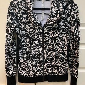 Black and White Lululemon Zip Up Jacket